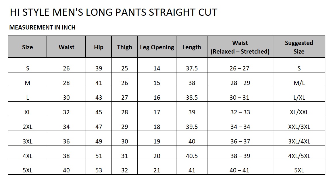 ONLINE men straight cut long pants