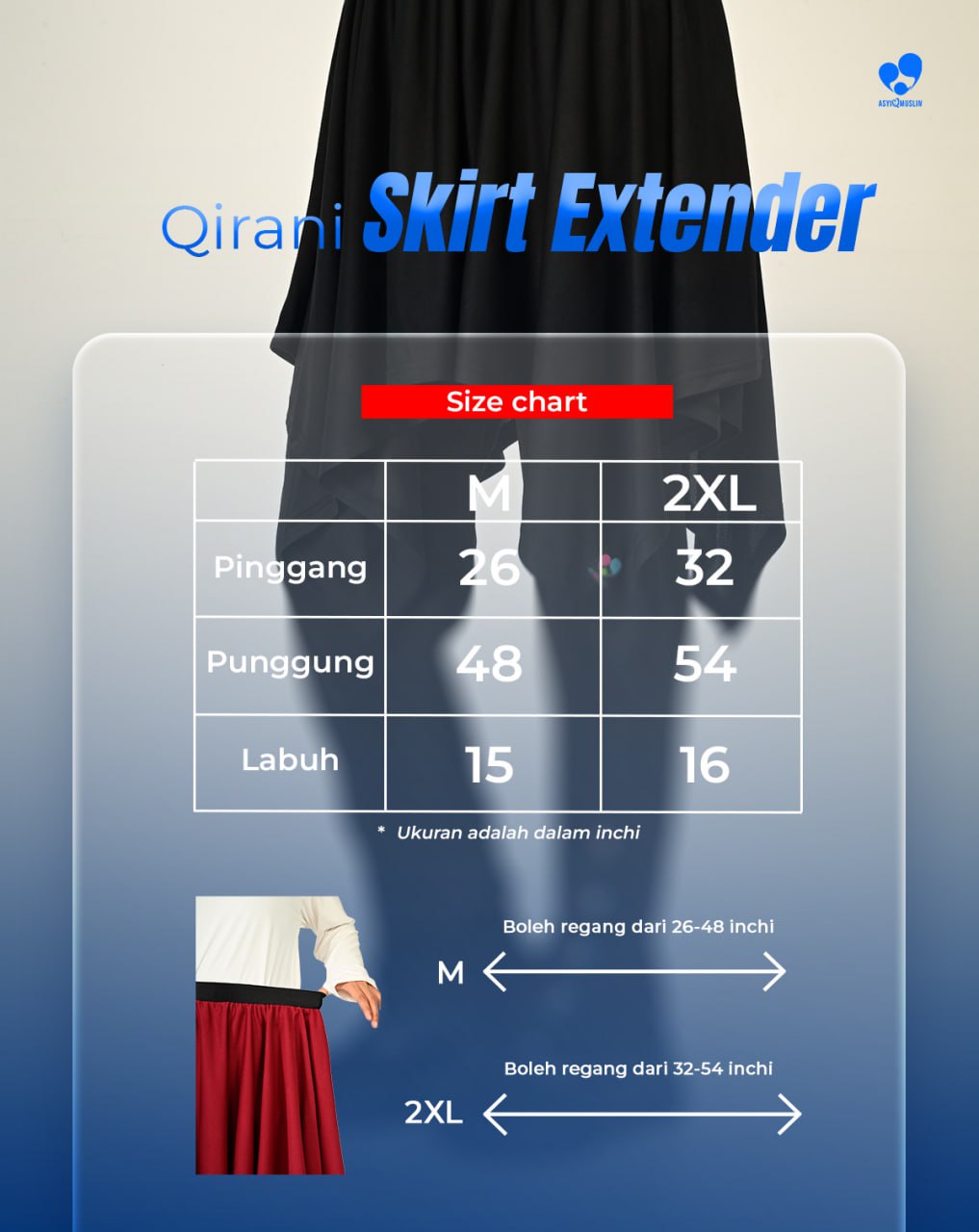 Qirani - Sizechart