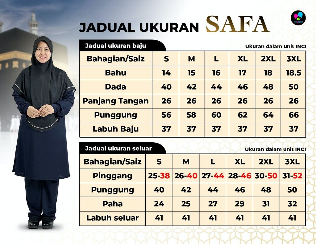 ukuran safa