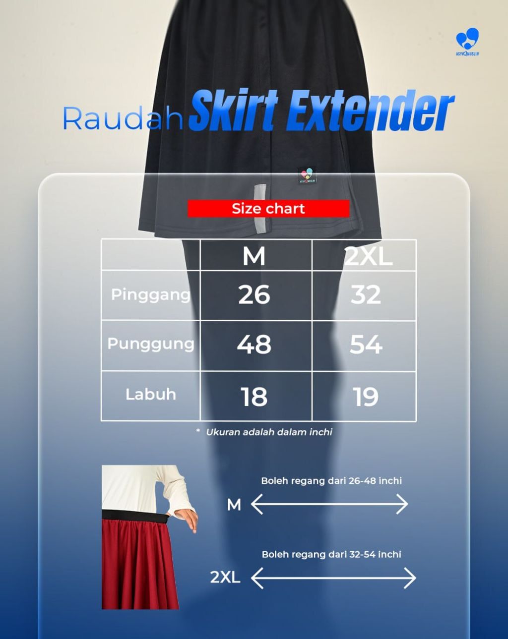 Raudah - sizechart