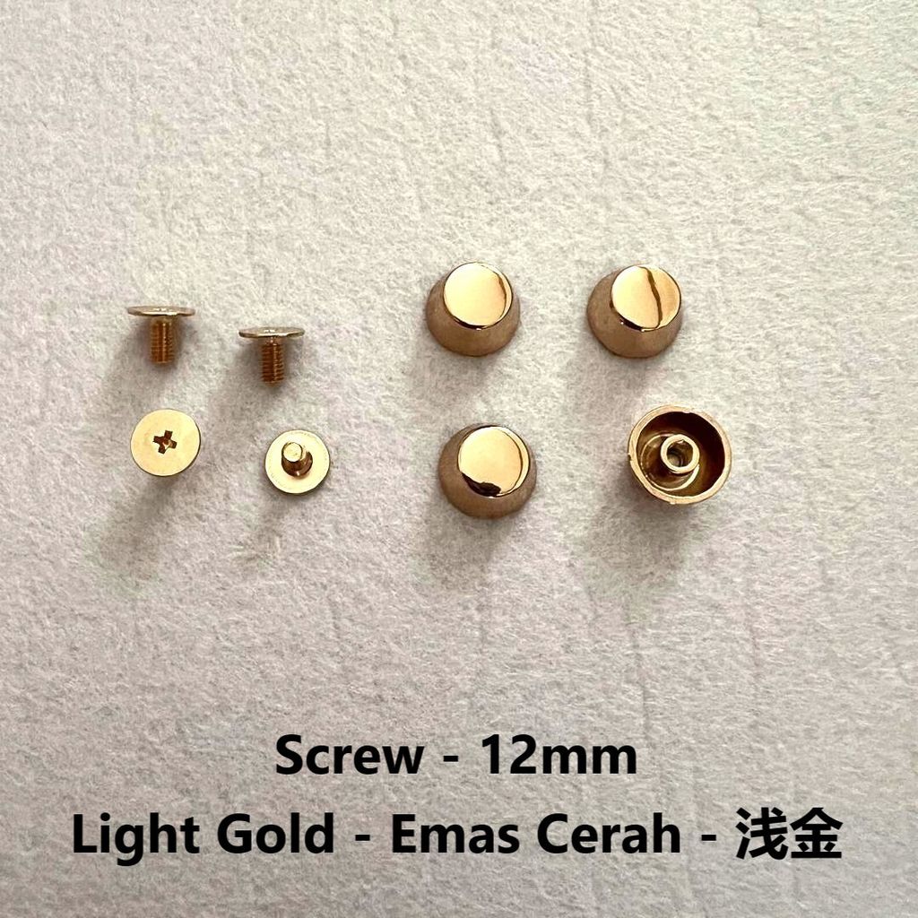 12mm Screw Emas Cerah