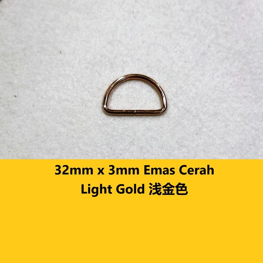 32mm x 3mm Emas Cerah