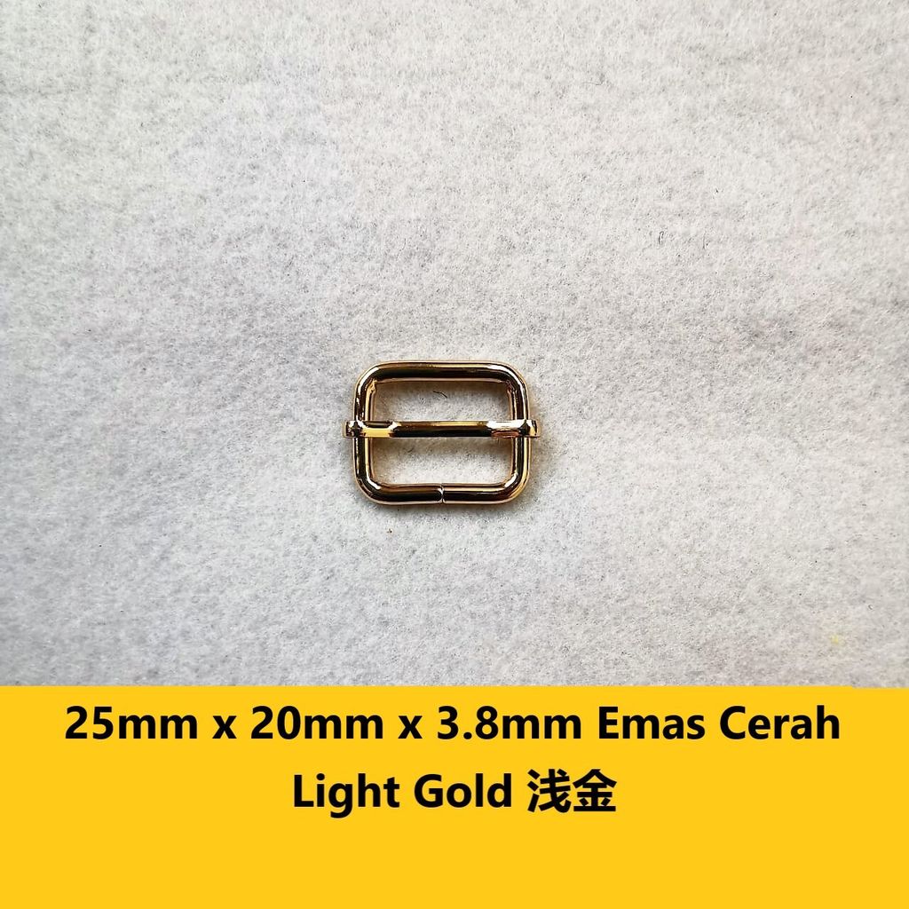 25mm x20mm x 3.8mm Emas Cerah