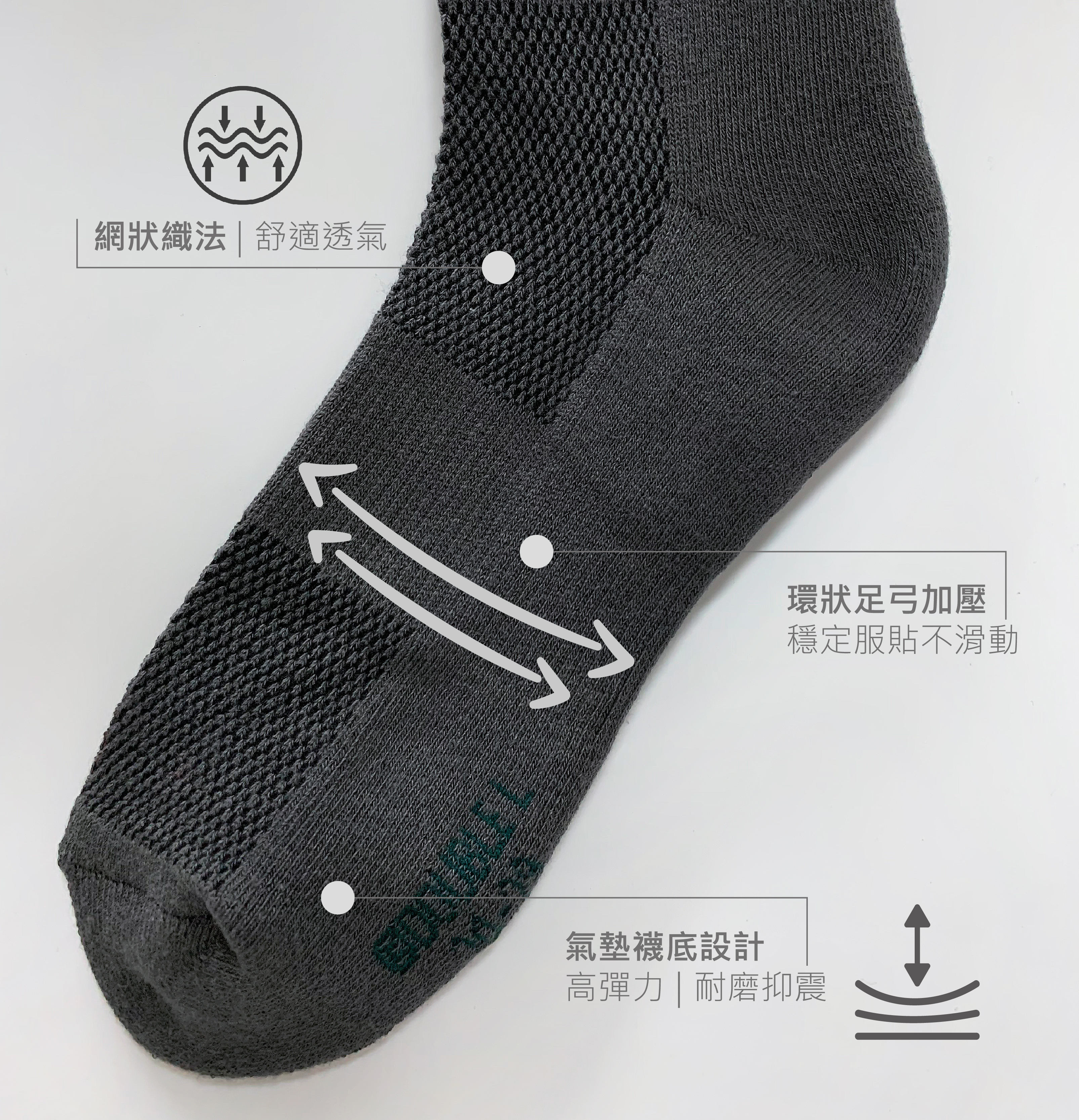 雙層配色厚底襪  | DOUBLE L