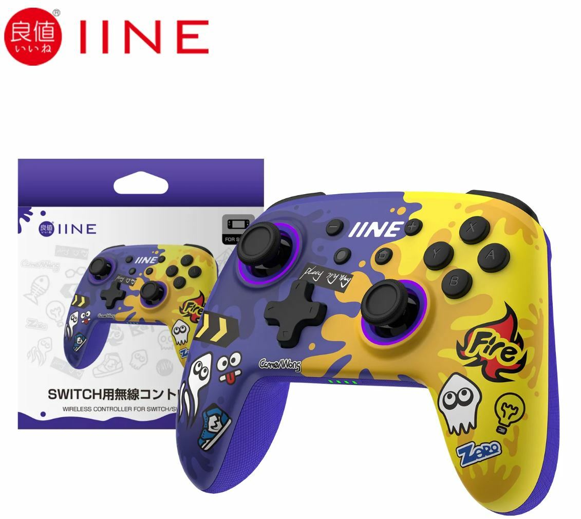 NS: IINE Pro Controller Splatoon Classical Yellow Purple – Game