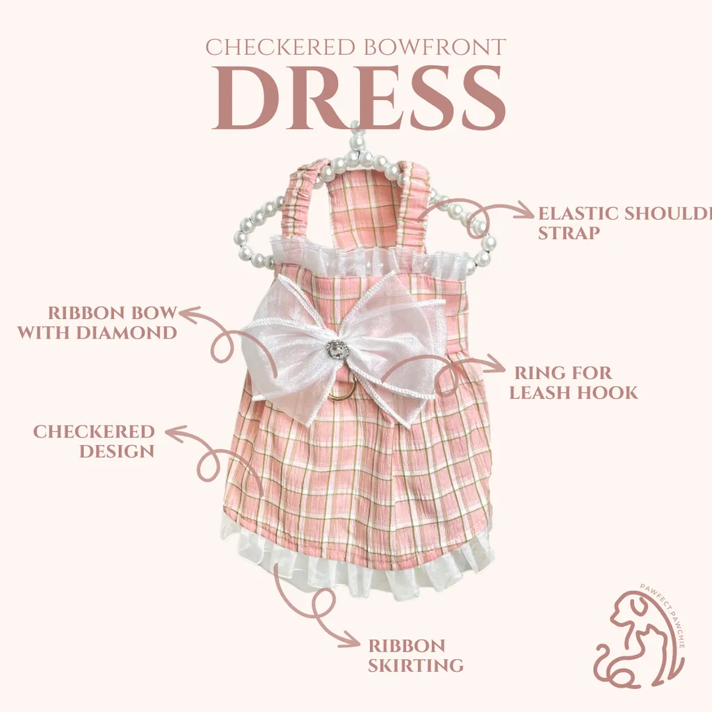checkered bow front dress 1