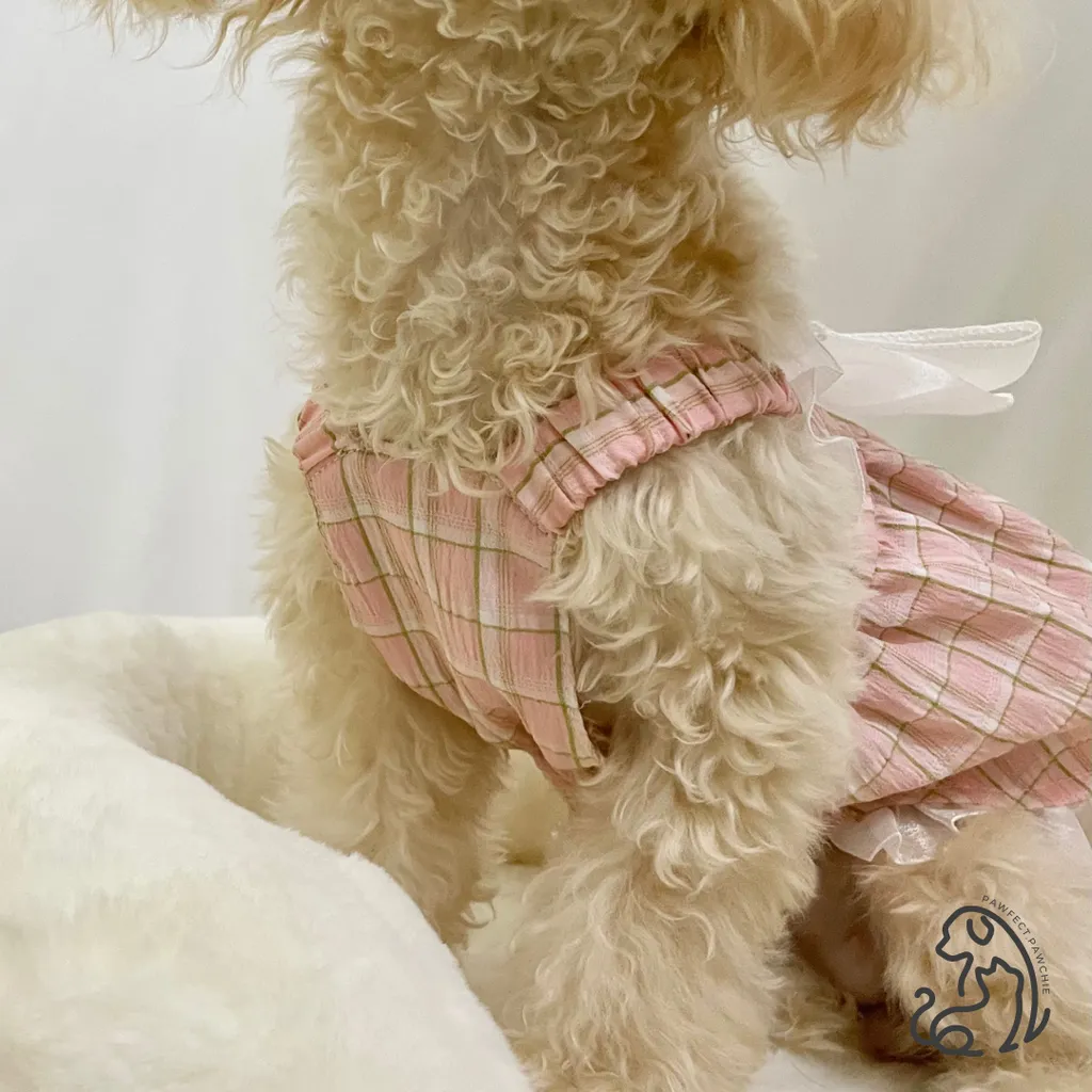checkered bow front dress10