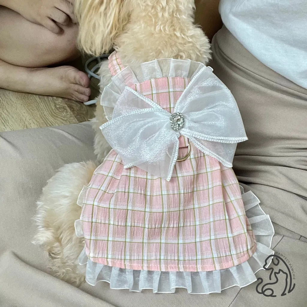 checkered bow front dress11