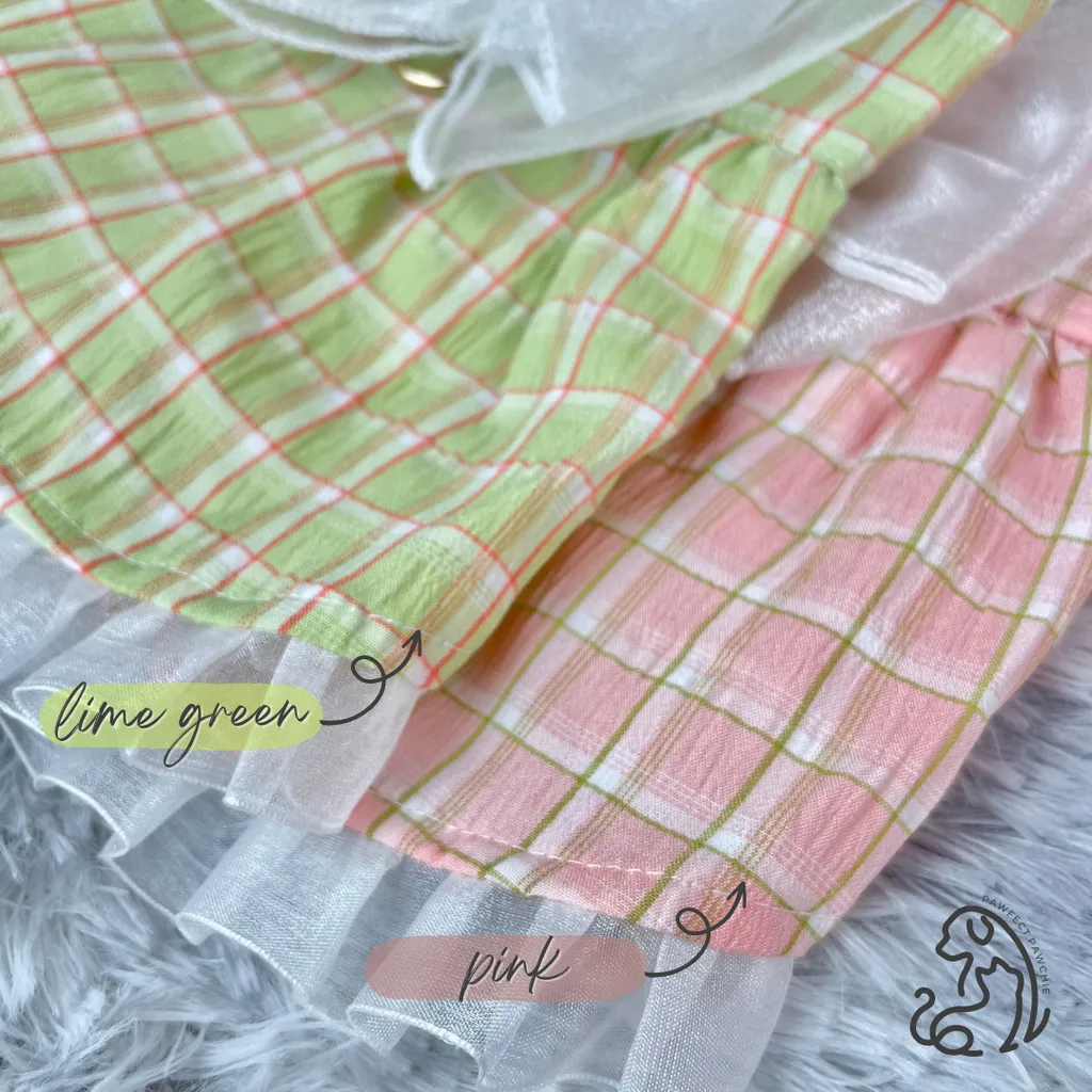 checkered bow front dress6