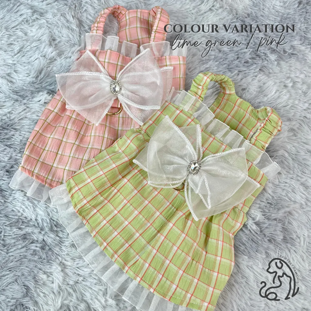 checkered bow front dress5
