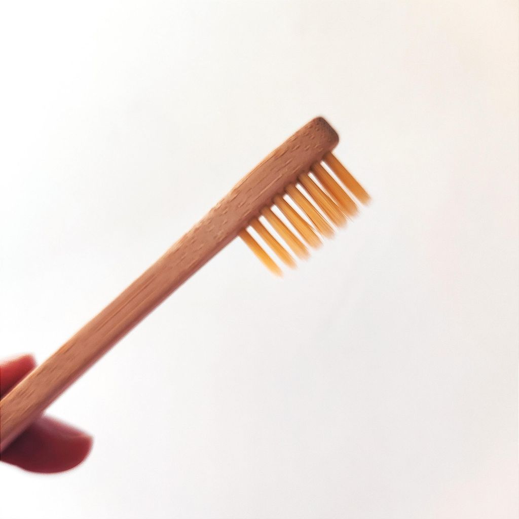 Bamboo toothbrush kid bristle near