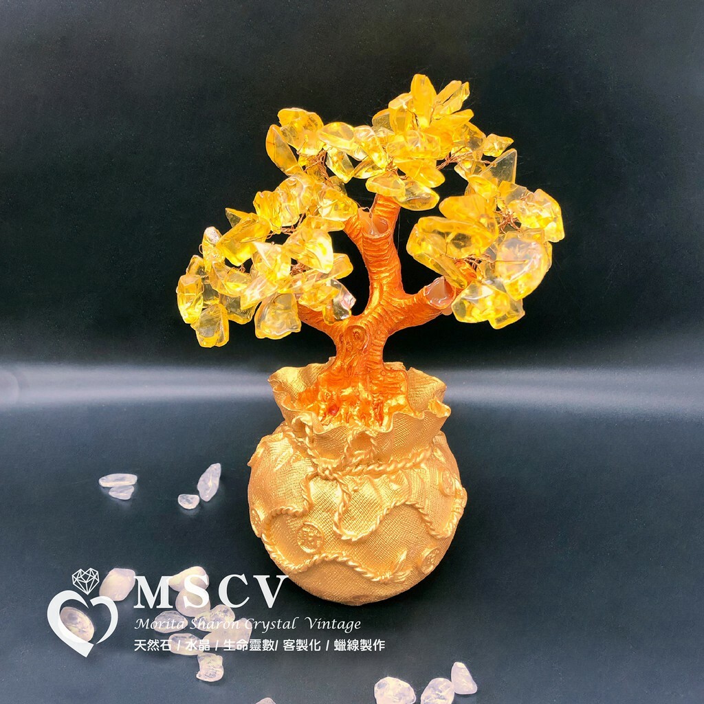 MSCV｜現貨x 金枝玉葉x 黃水晶招財樹x 黃水晶x 招財x 風水x 開運小物x