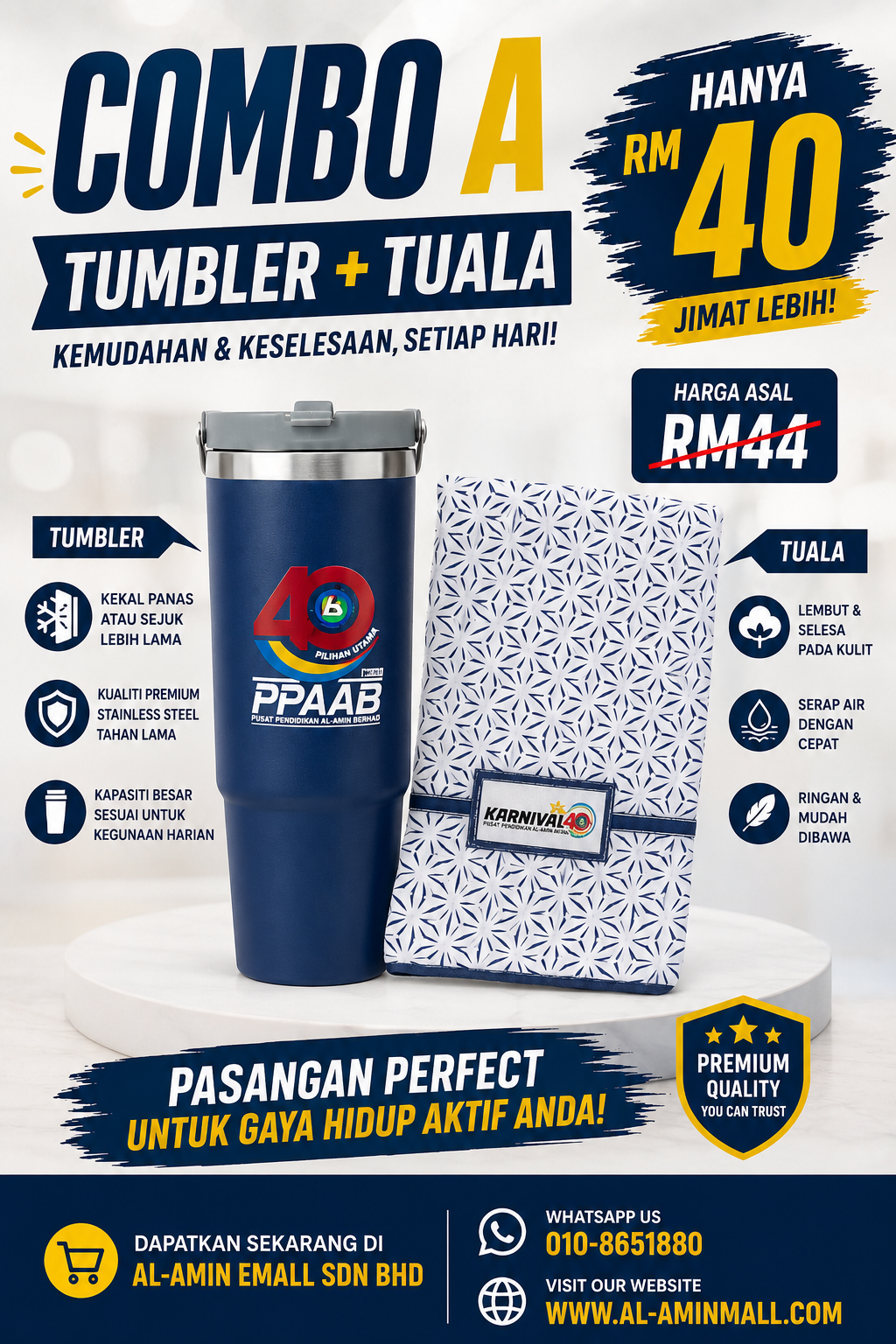 COMBO A- TUMBLER + TOWEL