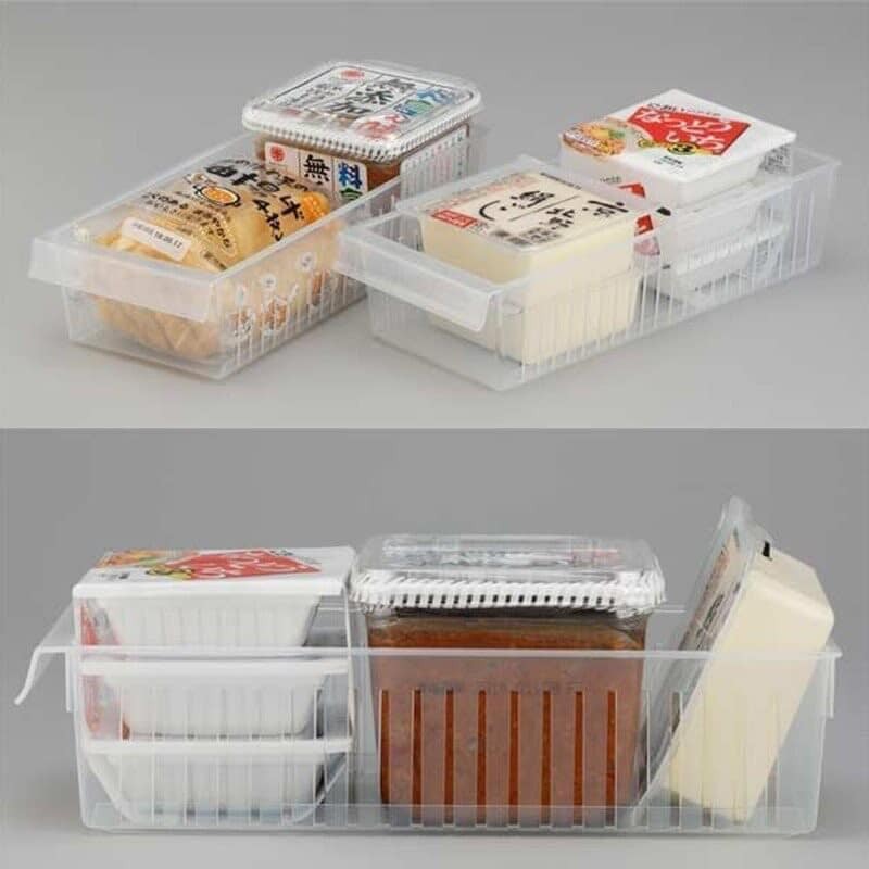 日本餐具【Inomata】日本製 餐具冰箱帶孔收納盒餐具 (10)