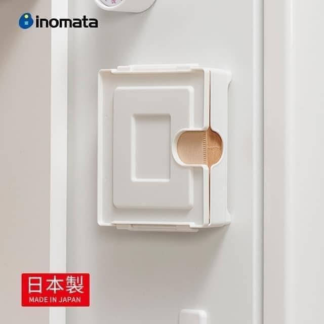 日本餐具【日本製 INOMATA】壁掛磁吸抽取式咖啡濾紙收納盒(可裝錐形扇形) (6)