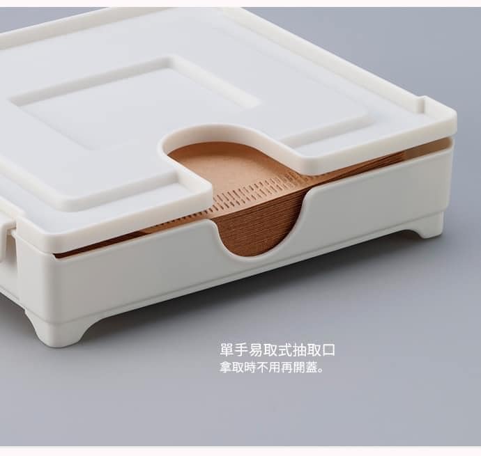 日本餐具【日本製 INOMATA】壁掛磁吸抽取式咖啡濾紙收納盒(可裝錐形扇形) (9)