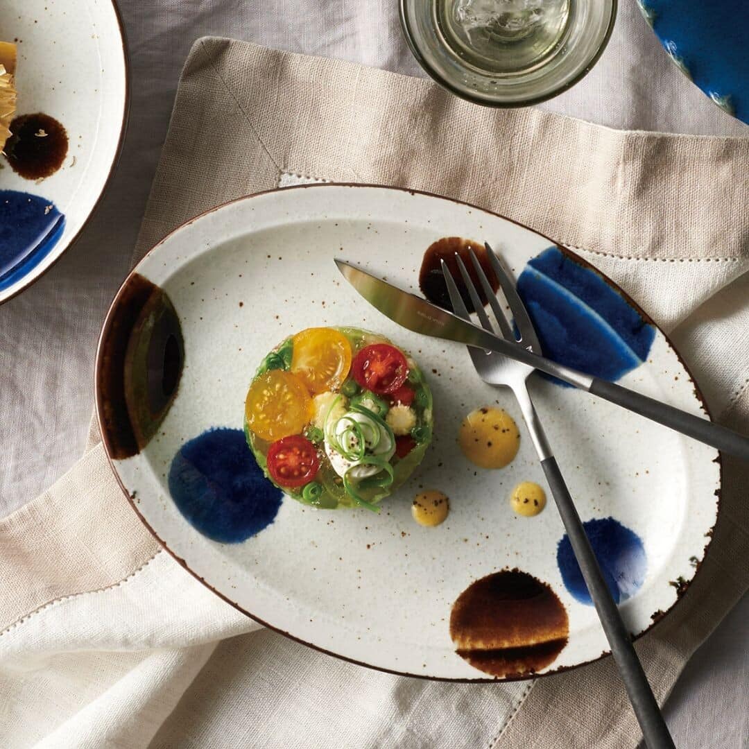 日本餐具【aito製造所】日本製 琉璃球 日本餐盤 日本製橢圓盤餐具