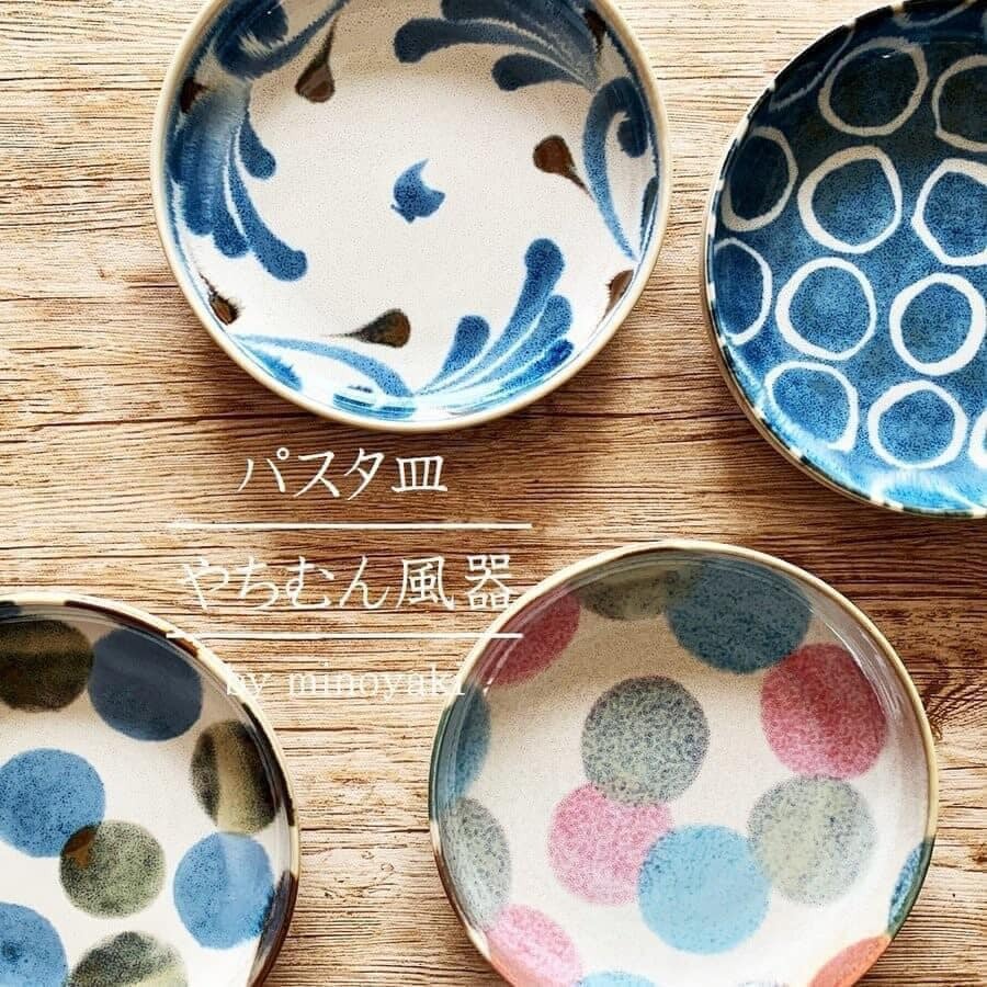 日本餐具Brush Blue瓷器-筆青日本製-餐具義大利麵盤 美濃燒日本瓷器餐具