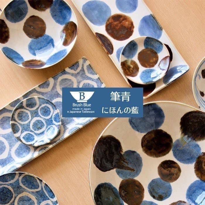 日本製餐具【cierto】瓷器Brush Blue長方盤餐具-筆青-日本瓷器餐具長方形盤 美濃燒
