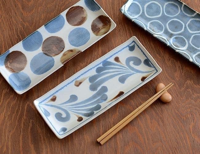 日本製餐具【cierto】瓷器Brush Blue長方盤餐具-筆青-日本瓷器餐具長方形盤 美濃燒 (6) - 複製