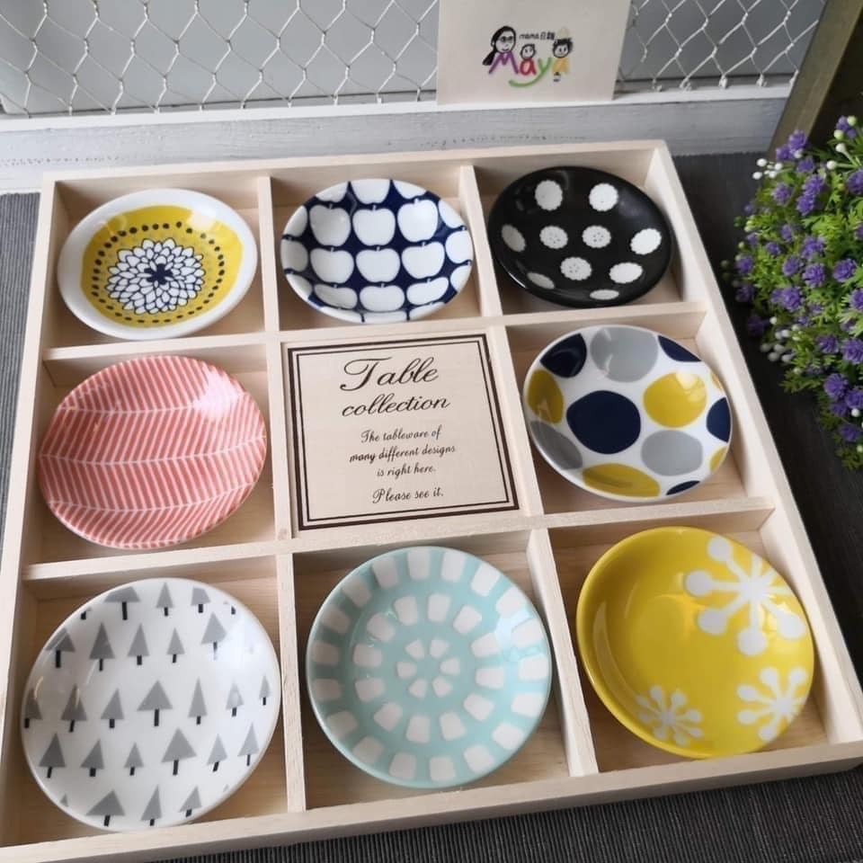 日本製 北歐風瓷盤 小碟子8入套組 日本餐具禮盒附木盒  (4)
