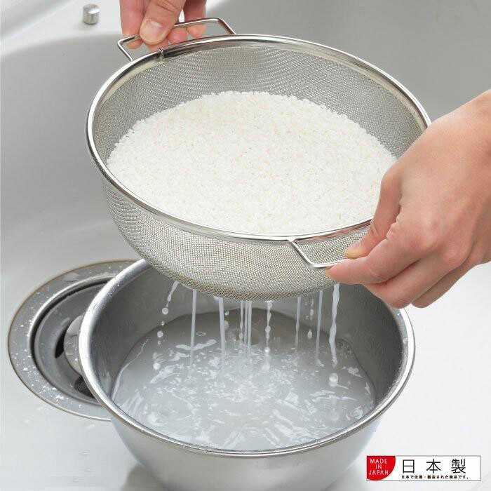 【YOSHIKAWA】日本製進口不鏽鋼餐具調理盆洗米瀝水籃兩件組 (4)