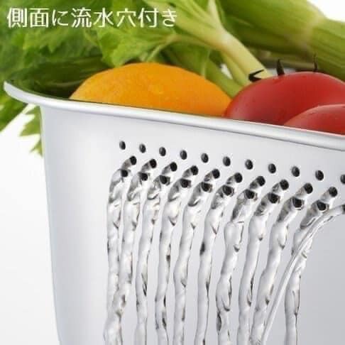 日本製【吉川Yoshikawa】橢圓型有孔餐具洗菜桶 (3)