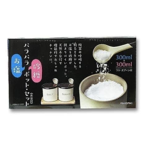 日本製石垣產業 不結塊 陶瓷調味罐 糖罐＆鹽罐組(含木台) 附匙 300ml （2入組）日本食器餐具 (5)