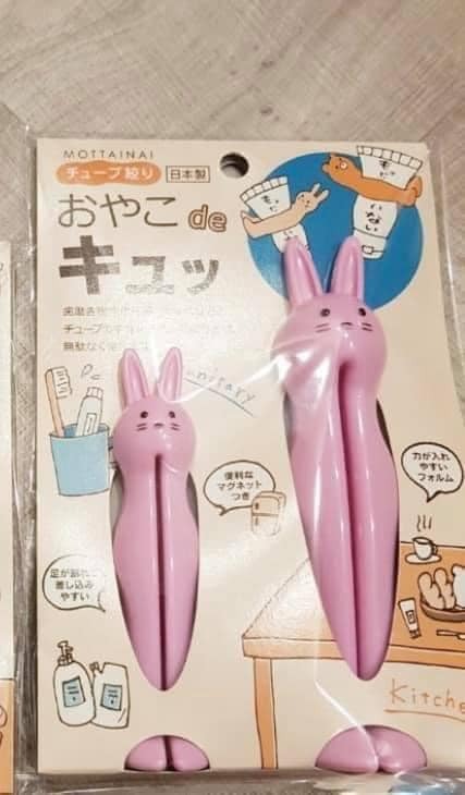 【Tamahashi】兔子造型擠管器 附磁鐵 1組2入（粉紅色） (4)