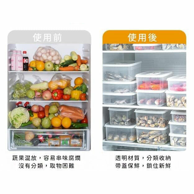 日本製NAKAYA長形透明收納食物保鮮盒(2入）1000ML日本食器--2600ML食器--3000ML餐具511