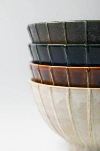 日本製 深條紋Itchkin 蓋飯碗16cm 白色餐具藍瓷器咖啡丼飯碗黑日本食器 (21)