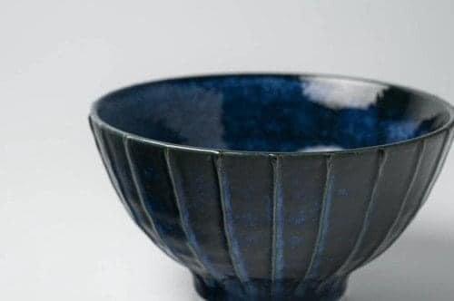 日本製 深條紋Itchkin 蓋飯碗16cm 白色餐具藍瓷器咖啡丼飯碗黑日本食器 (6)