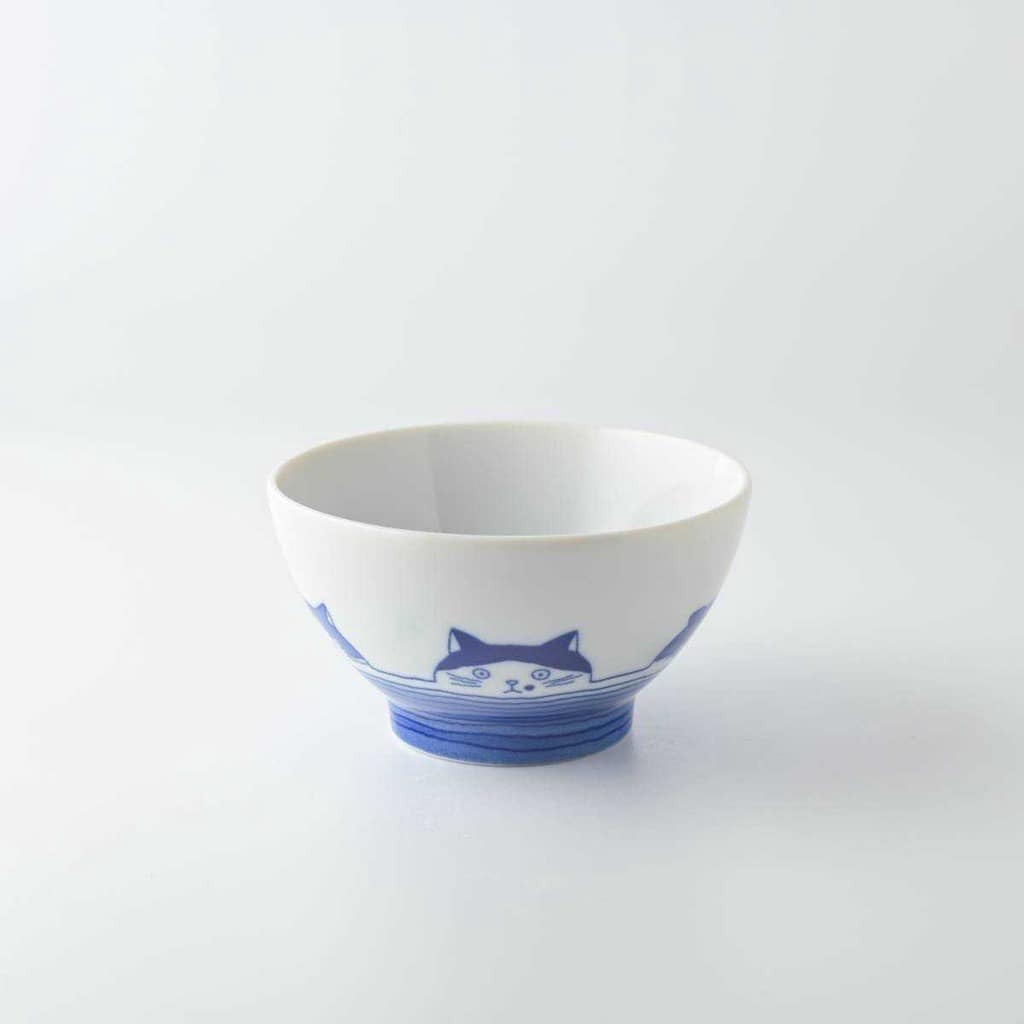 王球餐具日本美濃燒插畫貓咪合集  日本食器餐盤  日本碗  日本餐具小碟(5入) (7)