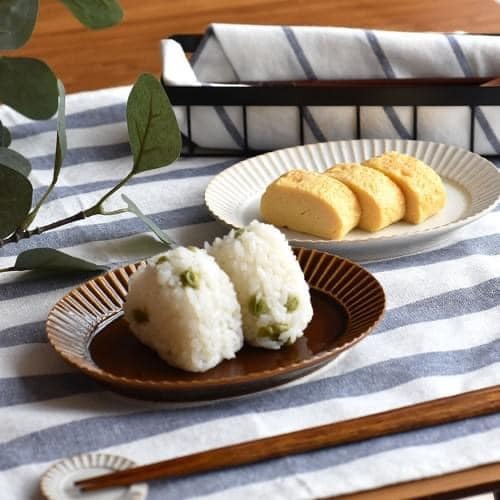 王球餐具日本食器日本製花蝴蝶扇橢圓盤瓷器16.5cm (2)