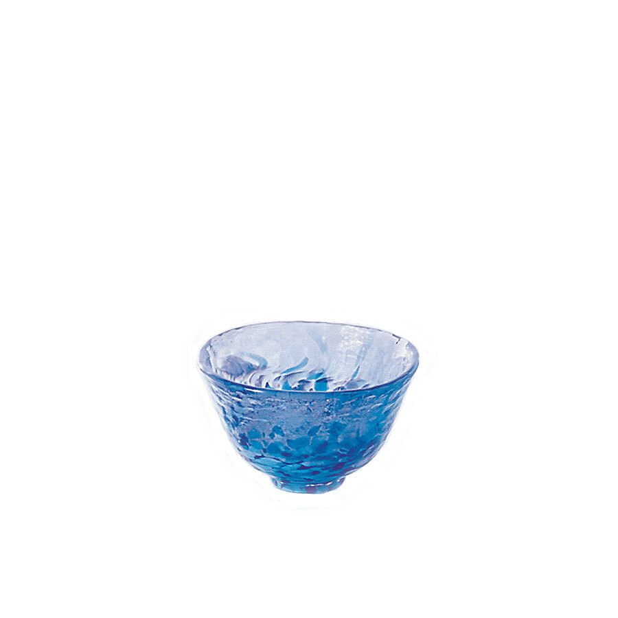 王球餐具日本津輕-職人手作清水藍岩琉璃清酒杯-(2)