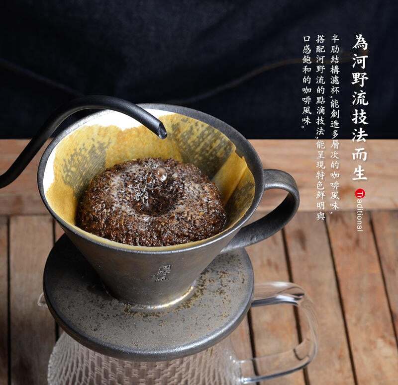 王球餐具台灣製 河野流 文京手作仿古陶瓷濾杯台灣製咖啡 (5)