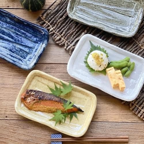 王球餐具日本製美濃燒方型魚盤