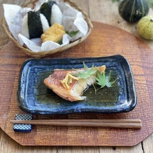 王球餐具日本製美濃燒方型魚盤 (4)