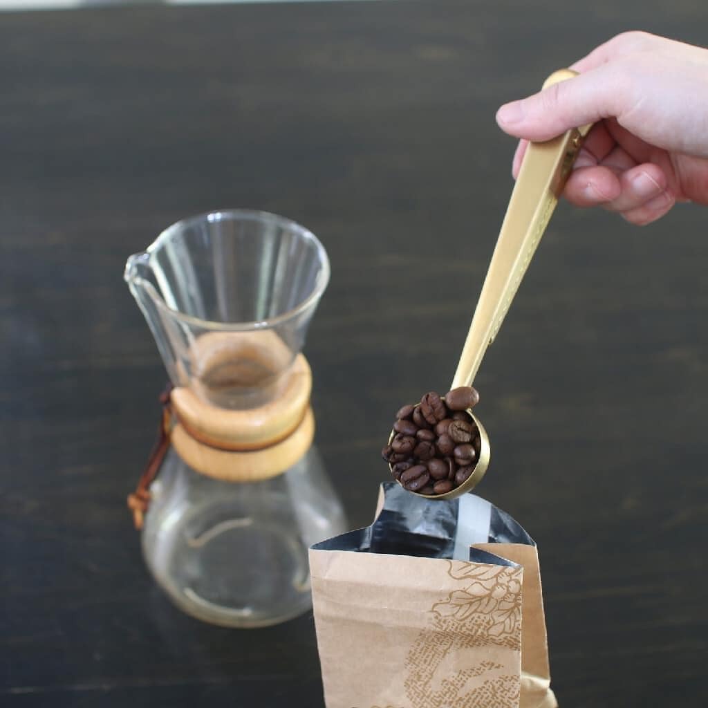 王球餐具【SPICE】咖啡量匙附封口夾 黃銅色 (3)