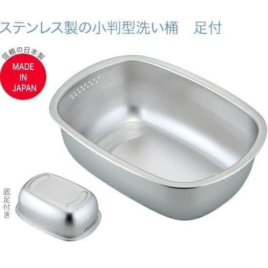 王球餐具日本製下村企販18-8不鏽鋼 小判型洗滌桶 洗菜盆 (3)