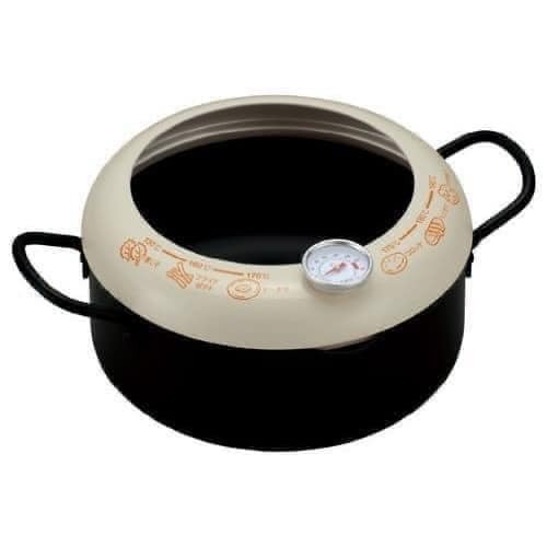 日本KAI貝印 雙耳油炸鍋／天婦羅油炸鐵鍋(附溫度計) (2)