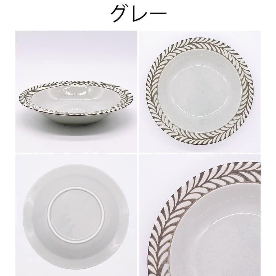 日本製 美濃燒瓷器餐盤羽毛深盤21.4cm王球餐具 (5)