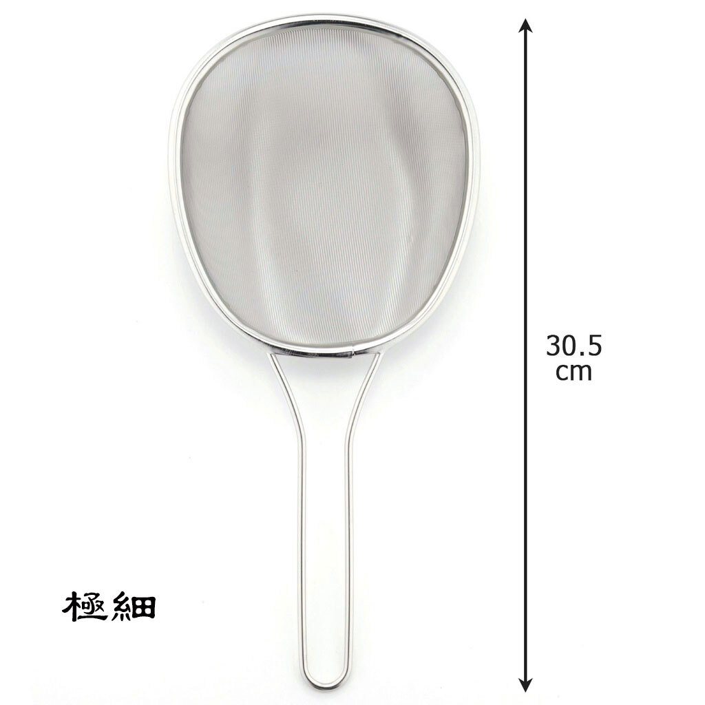 日本MamaCook18-8不銹鋼半橢型油炸網杓-日本製王球餐具