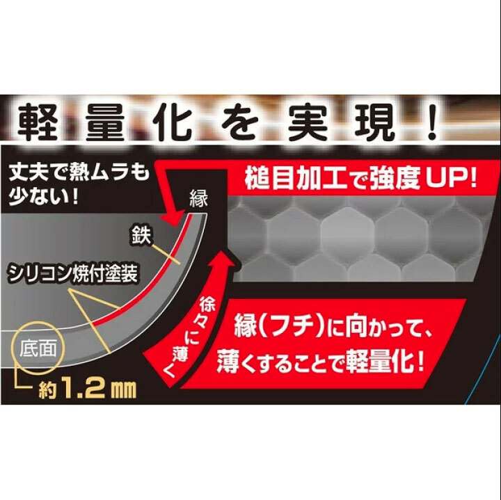 日本製【Pearl-パール金屬】窒化加工不易生鏽輕量平底深炒鐵鍋8-(4)