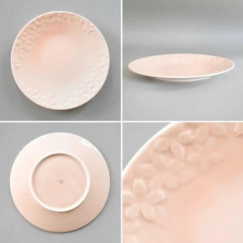 日本製美濃燒櫻花瓷餐盤 圓盤 長方盤王球餐具 (10)