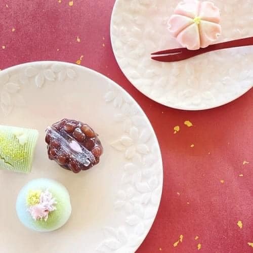 日本製美濃燒櫻花瓷餐盤 圓盤 長方盤王球餐具 (13)