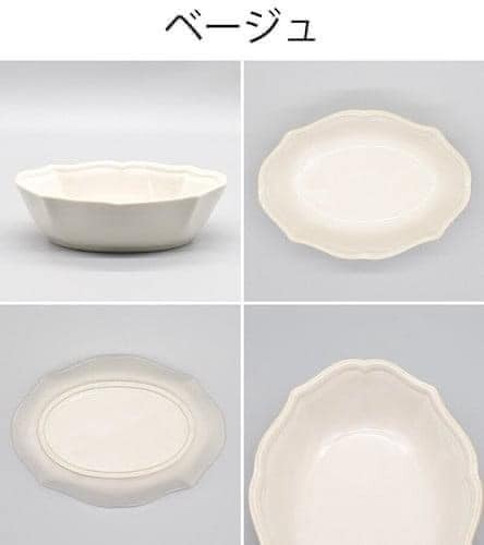 日本製 美濃燒 Cardle法式復古浮雕橢圓深缽17.2cm王球餐具 (6)
