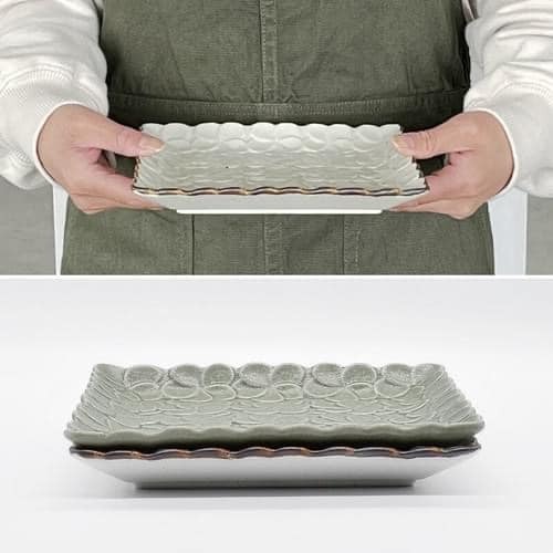日本瓷器 餐盤美濃燒雞蛋花方盤 日本碗盤 日本盤 王球餐具 (15)