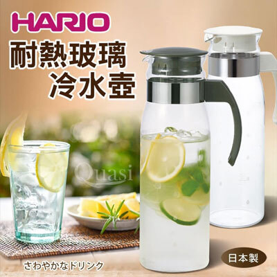 日本玻璃餐具HARIO萬用冷水壺（白色）玻璃壼1400ml王球餐具-(13)
