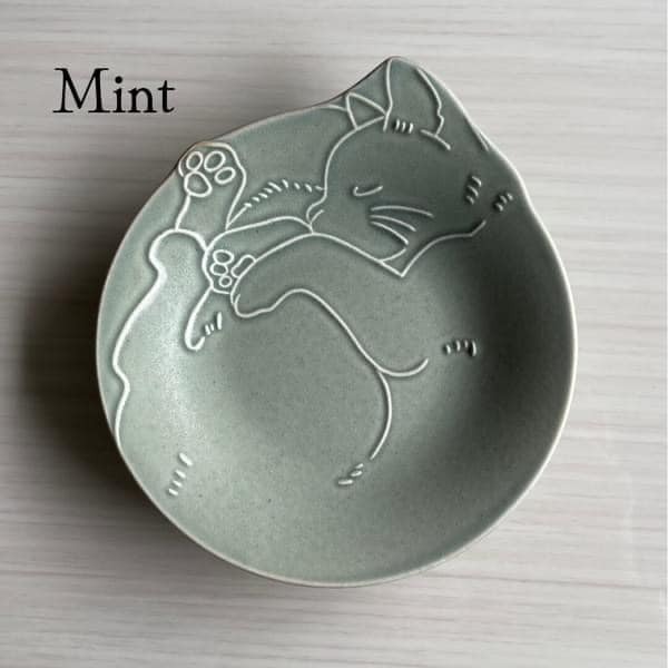 日本食器 美濃燒日本瓷器 妙貓盤16cm 王球餐具 (2)